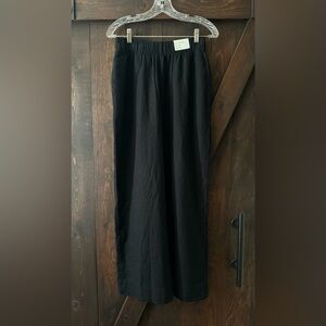 NWT Abercrombie & Fitch Linen-blend wide leg trouser pants black size small